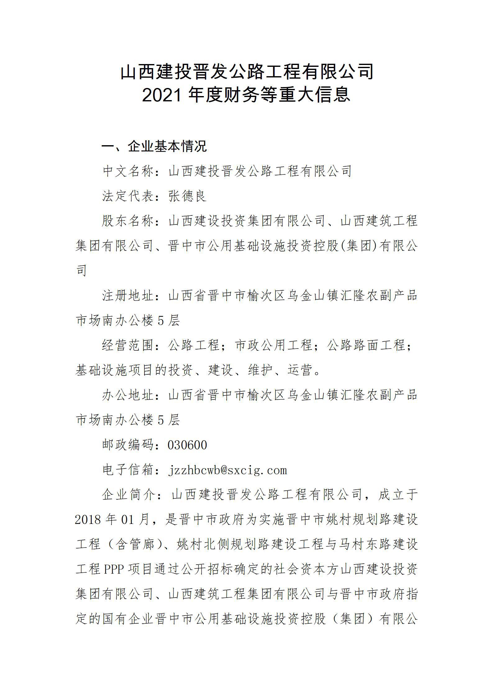 ɽ����Ͷ������·�������޹�˾2021��Ȳ�����ش���Ϣ