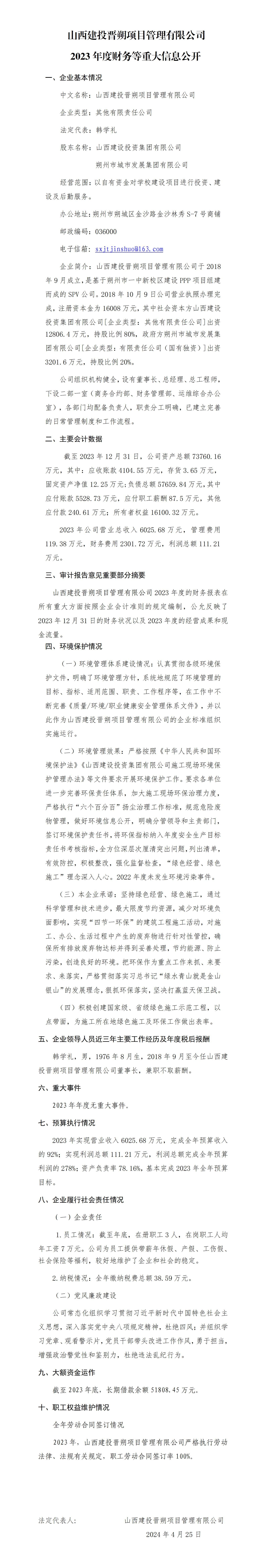 ɽ����Ͷ��˷��Ŀ�������޹�˾2023��Ȳ�����ش���Ϣ����